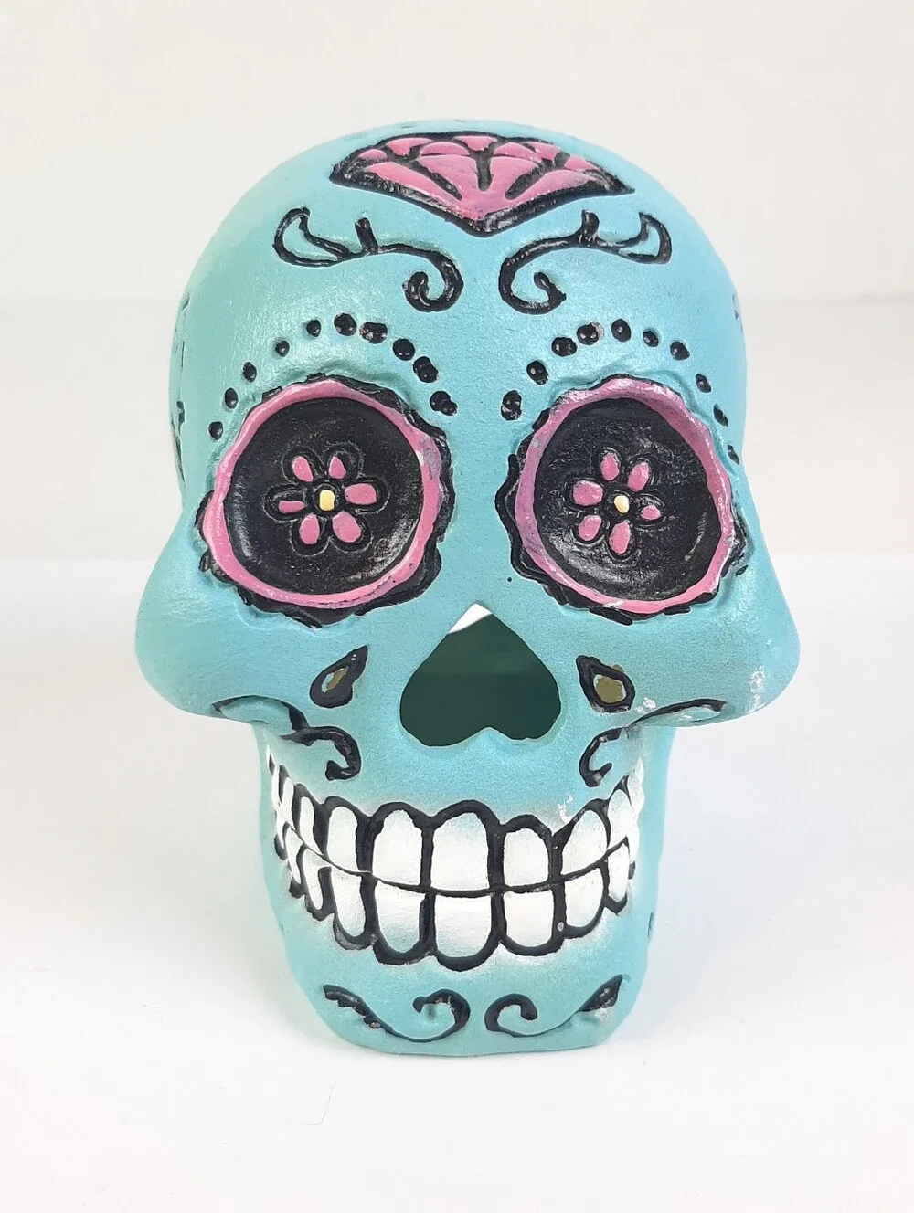 Sugar Skull AquariumDecoration- showing all sides
